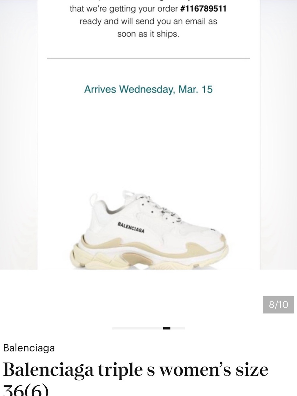 Balenciaga Off-White Chunky Logo Sole Sneakers - Picture 9 of 9